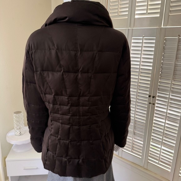 Calvin Klein Women's Chocolate Brown Down Puffer Jacket Faux Fur Lined Parka - Picture 3 of 8